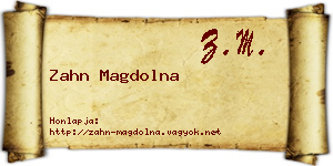 Zahn Magdolna névjegykártya